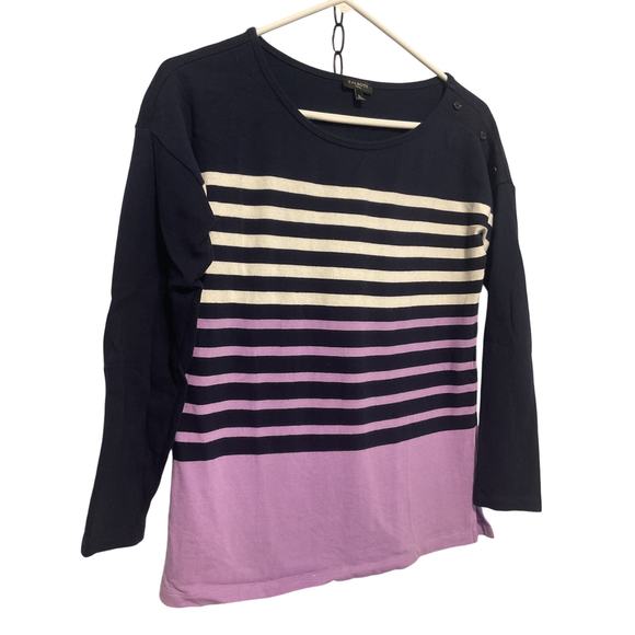 Talbots Sp Sweater Lavender Blk White - Picture 1 of 8